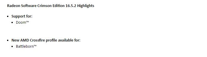 为了《毁灭战士》，AMD更新Crimson Edition 16.5.2驱动