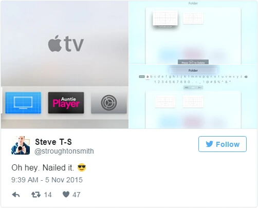 tvOS 9.0代码暗示新款Apple TV支持iOS风格的文件夹功能