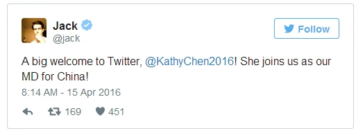 加盟 Twitter 担任大