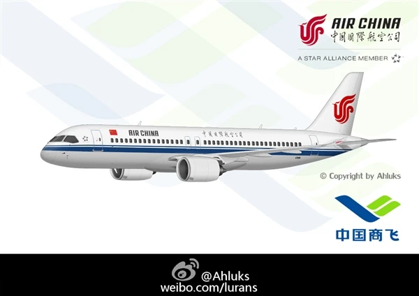 国产大飞机C919换上航空公司涂装效果图
