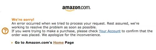 电商巨头亚马逊网站“挂了”20分钟 引网友群嘲
