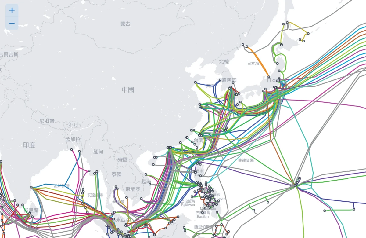 全球海底光缆的分布图