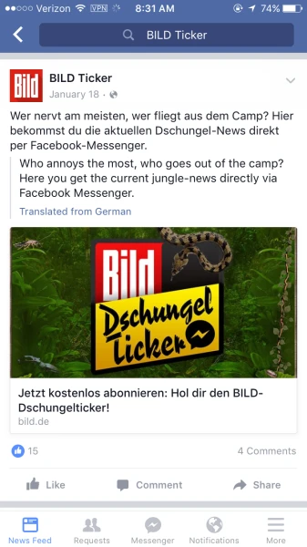 Facebook消息应用要为企业做“公众号”