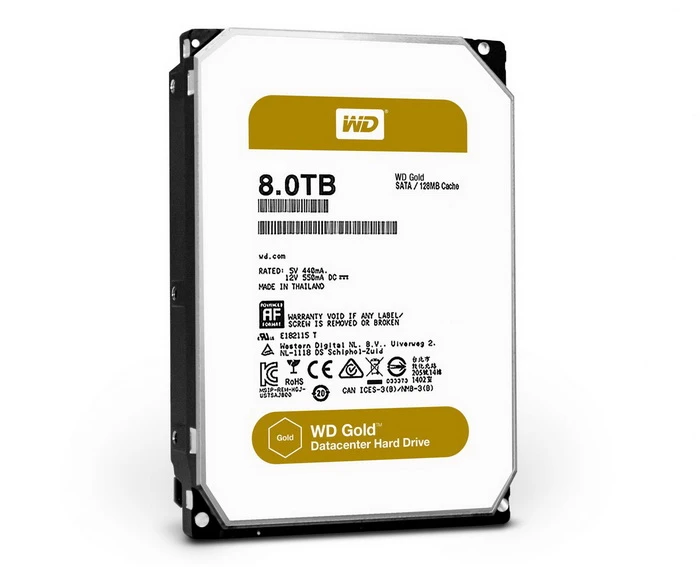 土豪专用的黄金硬盘?西数Gold系列8TB硬盘开卖